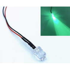 Indicador LED Verde Puro Water Clear 8 mm, 22-28 V, cabo 20 cm