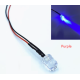 Indicador LED 8 mm 22-28 V roxo com lente transparente e cabo de 20 cm - Thumb - 1