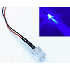 LED indicador azul 10 mm 3 V com cabo de 20 cm e lente transparente