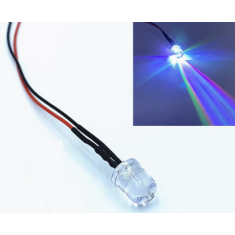 Indicador LED RGB 3V 10 mm transparente (water clear) com pisca lento e cabo 20 cm LG