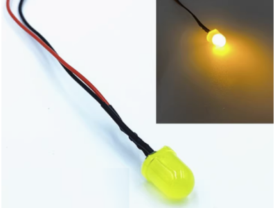 Indicador LED amarelo 10 mm 12 a 18 V com cabo 20 cm - Imagem 1
