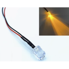 Indicador LED amarelo transparente 10 mm 12-18 V com cabo 20 cm