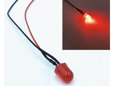 Indicador LED vermelho 10 mm 22-28 V com cabo 20 cm - Imagem 1