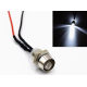 Indicador LED met&aacute;lico 5 mm 3 V branco com cabo 20 cm - Thumb - 1