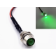 Indicador LED verde 5 mm em corpo met&aacute;lico 12 a 18 V com cabo 20 cm - Thumb - 1