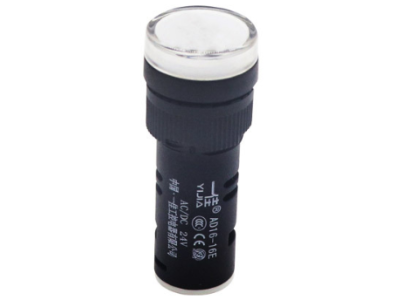 Sinaleiro LED branco 16 mm AC/DC 24 V AD16-16E Power Pilot - Imagem 1