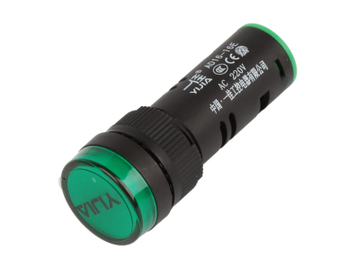 Indicador sinaleiro LED verde 16 mm AC 220 V AD16-16E - Imagem 1