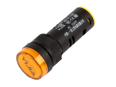 Sinaleiro indicador LED amarelo 16mm AC 220V AD16-16E - Imagem 1