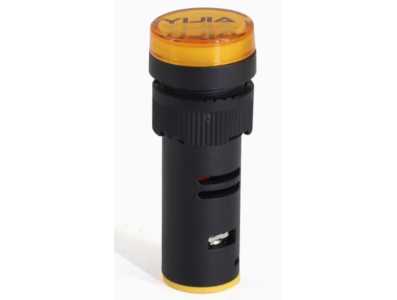 Sinaleiro piloto LED amarelo 16 mm AD16-16E AC 380 V - Imagem 1