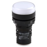 Sinaleiro piloto LED branco 22 mm AD16-22DS AC/DC 12-24 V