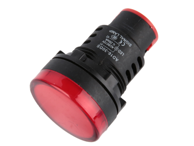 Sinaleiro LED vermelho 30 mm AC/DC 12V AD16-30DS - Imagem 1