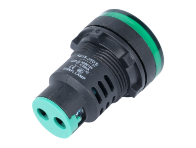 Sinaleiro Indicador LED Verde AC/DC 12V 30 mm AD16-30DS Power Pilot - Imagem 1