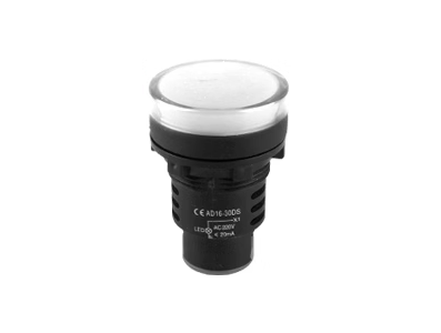 Sinaleiro LED 30 mm AD16-30DS Branco AC/DC 12V Power Pilot - Imagem 1