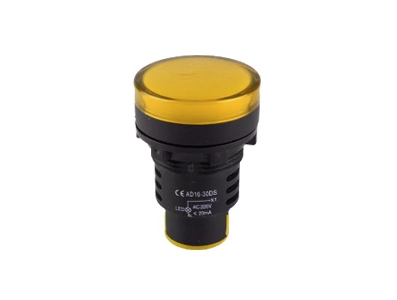 Indicador piloto LED Amarelo 30 mm AC 220V AD16-30DS - Imagem 1