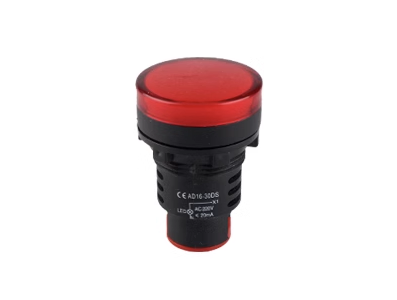 Sinaleiro piloto LED vermelho 30 mm AC 380V AD16-30DS - Imagem 1