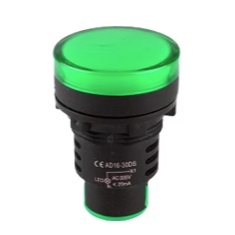 Sinaleiro LED Verde AD16-30DS 30 mm AC 380 V