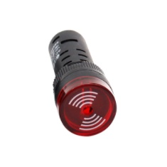 Indicador de Sinal LED Vermelho 16mm AD16-16SM AC/DC 12V com Buzzer Integrado