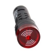 Indicador de Sinal LED Vermelho 16mm AD16-16SM AC/DC 12V com Buzzer Integrado