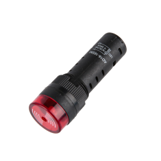Sinaleiro LED vermelho 16 mm AC/DC 24V AD16-16SM com buzzer embutido