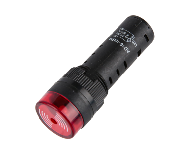 Sinaleiro LED vermelho 16 mm AC/DC 24V AD16-16SM com buzzer embutido - Imagem 1
