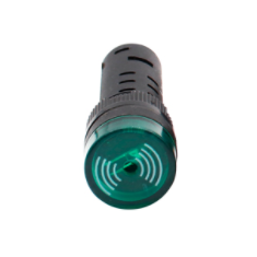 Sinaleiro indicador LED verde 16 mm AD16-16SM AC/DC 12 V com buzzer integrado