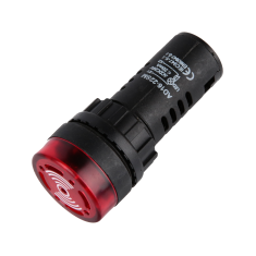 Sinaleiro LED vermelho 22 mm AD16-22SM 24V AC/DC com buzzer embutido