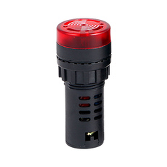 Sinaleiro LED vermelho 22 mm AC/DC 110V AD16-22SM com buzzer integrado