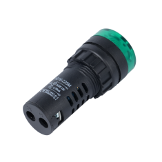 Sinaleiro Indicador LED Verde 22 mm AC/DC 12V AD16-22SM com Buzzer Embutido