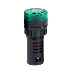 Sinaleiro LED verde 22 mm AC/DC 24 V AD16-22SM com buzzer integrado