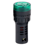 Sinaleiro Indicador LED Verde 22 mm AD16-22SM AC/DC 36V com Buzzer Integrado