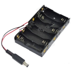 Porta-pilhas 6x AA com conector DC, sem tampa