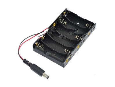 Porta-pilhas 6x AA com conector DC, sem tampa - Imagem 1