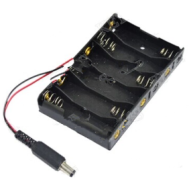 Porta-pilhas 6x AA com conector DC, sem tampa