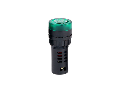 Sinaleiro indicador LED verde 22 mm AC220V AD16-22SM com buzzer embutido - Imagem 1