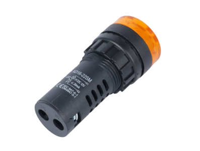 Indicador Sinalizador LED Amarelo 22 mm AC/DC 12V AD16-22SM com Buzzer Embutido - Imagem 1