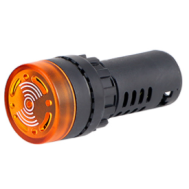 Sinaleiro LED Amarelo 22 mm AD16-22SM AC/DC 48V com Buzzer Embutido