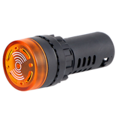 Indicador sinaleiro LED amarelo 22mm AD16-22SM AC 380V buzzer embutido