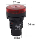Sinaleiro indicador LED vermelho 30 mm AC/DC 12V AD16-30SM com buzzer embutido - Thumb - 1