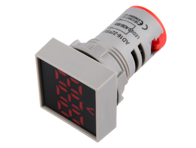 Indicador LED vermelho 22 mm AC 60-500 V quadrado fosco de superf&iacute;cie AD16-22FSV - Imagem 1