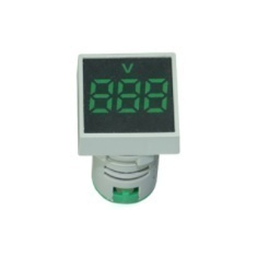 Indicador de tens&atilde;o LED verde AD16-22FSV 22 mm quadrado superf&iacute;cie fosca CA 60-500V
