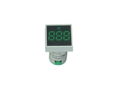 Indicador de tens&atilde;o LED verde AD16-22FSV 22 mm quadrado superf&iacute;cie fosca CA 60-500V - Imagem 1
