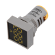 Indicador sinaleiro LED amarelo 22 mm AC 60 a 500 V AD16-22FSV quadrado superf&iacute;cie fosca volt&iacute;metro - Thumb - 1