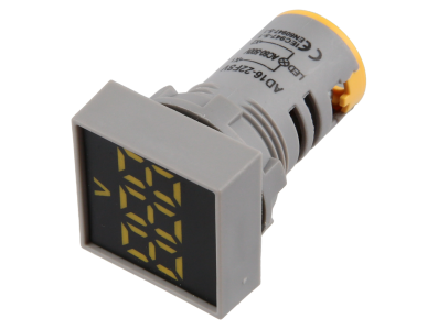 Indicador sinaleiro LED amarelo 22 mm AC 60 a 500 V AD16-22FSV quadrado superf&iacute;cie fosca volt&iacute;metro - Imagem 1