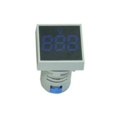 Indicador LED volt&iacute;metro azul AD16-22FSV 22 mm quadrado fosco de superf&iacute;cie AC 60-500 V