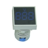 Indicador LED volt&iacute;metro azul AD16-22FSV 22 mm quadrado fosco de superf&iacute;cie AC 60-500 V