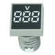 Indicador LED volt&iacute;metro 22 mm AC 60-500 V Branco quadrado com superf&iacute;cie fosca AD16-22FSV - Thumb - 1