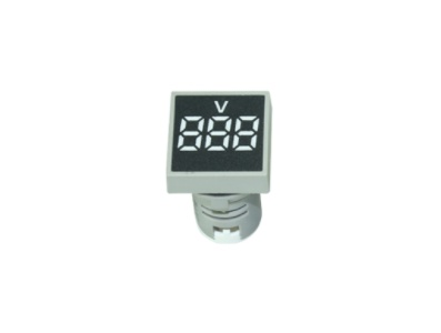 Indicador LED volt&iacute;metro 22 mm AC 60-500 V Branco quadrado com superf&iacute;cie fosca AD16-22FSV - Imagem 1