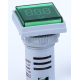 Sinaleiro LED verde 22 mm AD16-22FSV, volt&iacute;metro indicador AC 20-500 V com cobertura quadrada - Thumb - 1