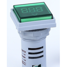 Sinaleiro LED verde 22 mm AD16-22FSV, volt&iacute;metro indicador AC 20-500 V com cobertura quadrada