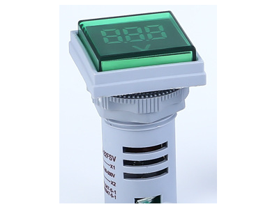 Sinaleiro LED verde 22 mm AD16-22FSV, volt&iacute;metro indicador AC 20-500 V com cobertura quadrada - Imagem 1